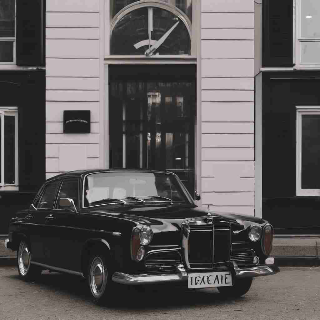 Black car and white clock 3